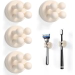 Shining house - 4 supports muraux pour brosse � dents, porte rasoir, porte - brosse � dents mural multi ...