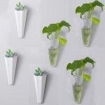 Shining house - 6 pcs pot plante mural plastique g�om�trique, mini succulent planter vase fleur artificielle ...