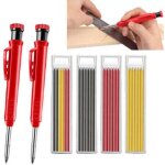 Shining house - 6 pieces, set de crayon de menuisier pour construction avec crayon fils gris?jaune et ...