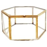 Shining house - bo�te � bijoux vintage en verre affichage de bijoux g�om�triques dor�s (petit)