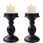 Shining house bougeoirs pilier en noir candlestick, 2 pices chandelier rtro ornement de table mariage, ...