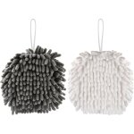 Shining house - chenille essuie main, douce et pelucheuse microfiber serviette main, petite suspendues ...