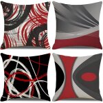 Shining house - housse de coussin 45x45, lot de 4 coton et lin dcoratif canap home decor taie d'oreiller ...