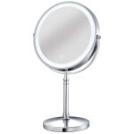 Shining house - miroir de maquillage de 8 pouces avec chargement usb l�ger 10x miroir de courtoisie grossissan ...