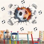 Shining house - muraux 3d football 40x60cm stickers muraux football poster football en vinyle decoration ...