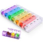 Shining house - pilulier semainier, petit 7 jours pilulier semainier medicament avec 28 compartiments, ...