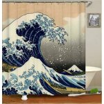 Shining house rideau de douche vague japonaise kanagawa vague rideau de douche en tissu nautique ensembles ... Shining house rideau de douche vague japonaise kanagawa vague rideau de douche en tissu nautique ensembles ...
