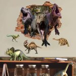 Shining house - stickers muraux dinosaure 3d jungle enfant autocollant mural dinosaure enfant 3d gar�on ...