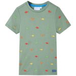 T - shirt pour enfants avec manches courtes kaki 140