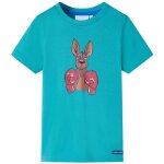 T - shirt pour enfants avec manches courtes menthe fonc 104