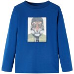 T - shirt enfants  manches longues bleu fonc 140