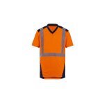 T2s - t - shirt haute visibilit bali orange / marine - s