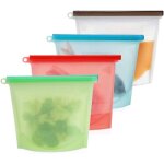 Shmshng - sac de stockage d'aliments en silicone r�utilisable, sachet de nourriture de silicone avec ...