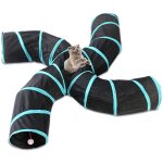 Shmshng - tunnel cat indoor 4 way pet tunnel de jeu tunnel pliable tube kitty tunnel peek trou jouets ...