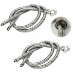 Shmshng - tuyau de raccordement g 3 / 8 dn6 de 80cm de longue pour robinet d'eau, filetage de compression ...