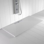 Receveur de douche resine wide blanc - 80x80 cm - grille + valve offerte