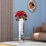Shyfoy - vase miroir de plancher �lev� vase miroir argent� vase cylindrique en cristal moderne, 16, 60 ...