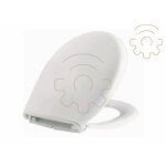 Abattant wc universel cr vulcano en polypropyle'ne blanc complet avec charnie're de fixation a' barre ...