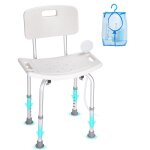 Siege de douche antiderapant hauteur reglable 390 - 520 mm chaise de douche chargeant 158, 8 kg fauteuil ...