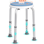 Siege de douche antiderapant rotatif a 360� tabouret de douche 136, 1 kg hauteur reglable 360 - 485 mm ...