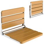 Siege de douche mural rabattable bois, tabouret de douche pliable mural, chaise de douche antid�rapante ...