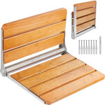 Siege de douche pliant en chene, 40, 8 x 34 cm deplie, banc de douche a fixation murale, capacite de ...