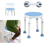 Yardin - si�ge de douche r�glable antid�rapant, tabouret de douche pivotant � 360�, peut supporter jusqu'� ...