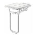 Delabie - siège de douche relevable avec pied en aluminium époxy blanc Delabie - siège de douche relevable avec pied en aluminium époxy blanc