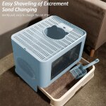 Bac  litire pour chaton avec couvercle, maison de toilette pour chats avec bacs amovibles amovible ...