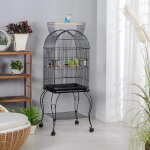 Cage oiseaux avec toit ouvrable voli�re � roulettes pour canaries perroquet perruches cockatiels, 59 ...