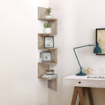 Sifree - etag�re murale couleur ch�ne unit�, etag�re de coin meuble, etag�re meuble d'angle etag�re suspendue ...