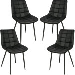 Sifree�lot de 4 chaise de salle � manger, chaise en cuir pu, pieds en m�tal, chaise rembourr�e, avec ...