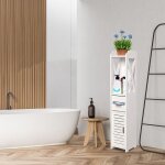 Sifree - meuble colonne de salle de bain armoire toilette haute 20x20x80cm, salle de bain porte - papier ...