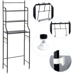 Sifree - meuble de toilette / colonne de toilette / meuble wc 3 rang�es �tag�re de salle de bains - noir ...
