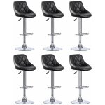 Sifree - tabourets de bar cuisine - lot de 6, couleur noir, en similicuir, pivotant en simili - cuir ...