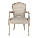 Signature - fauteuil bridge louis xv bois marron 62x101x65cm