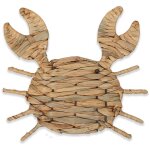 Signes grimalt d�coration murale crabe � carreaux ornement mural de jardin marron - 28x32x2cm