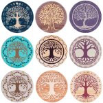 Signes grimalt - dessous de verre arbre de vie 9u argent rond - 1x11x11cm