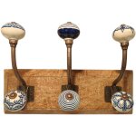 Signes grimalt - hanger 3 boutons porte - manteaux marron 20x31x11cm vintage d�coratif m�tal