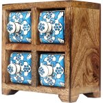 Signes grimalt - spice rack 4 tiroirs bo�tes et bo�tes � bijoux �tag�re � �pices carr�e marron - 16x16x11cm ...