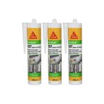 Sika - lot de 3 mastics acryliques seal 107 joint et fissure - blanc - 300ml