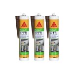 Sika - lot de 3 mastics acryliques sp�cial fa�ade seal 107 joints et fissure - acajou - 300ml