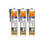 Sika - lot de 3 mastics silicone seal 110 menuiserie & vitrage - anthracite - 300ml