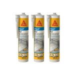 Sika - lot de 3 mastic silicone sil pool - joint pour piscine transparent - 300ml