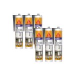 Sika - lot de 6 mastics silicone seal 110 menuiserie & vitrage - anthracite - 300ml