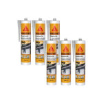 Sika - lot de 6 mastics silicone seal - 185 menuiserie - blanc pvc - 300ml