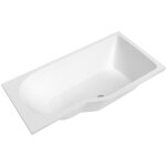 Siko - 160x80 cm beata plus baignoire bain douche asym�trique en acrylique positionnement droite, sans ...