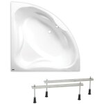 Siko - 140x140 cm cornelia baignoire d'angle avec pieds, acrylique, gauche et droite, blanc (co1400new ...