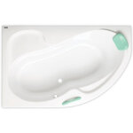 Siko - 160 x 100 cm fortuna plus baignoire d'angle orientation gauche en acrylique, sans pieds, blanc ...