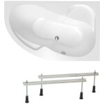 Siko - 150x100 cm fortuna plus baignoire asym�trique, avec pieds, acrylique, droite, blanc (fo1500pplus ...